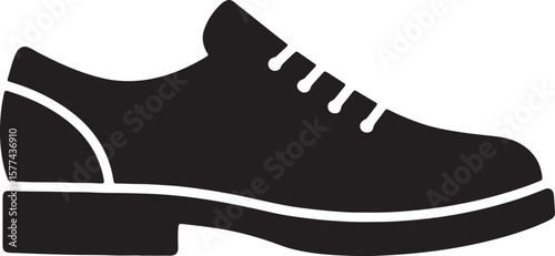 Black and white vector illustration of a classic oxford dress shoe for men