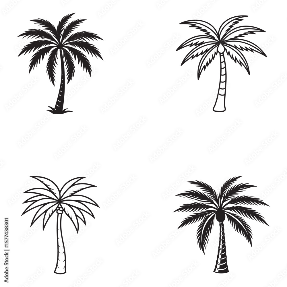 Fototapeta premium set of vector palms