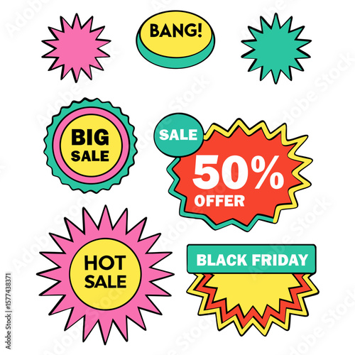 Vibrant sale discount offer tags hot sale big sale