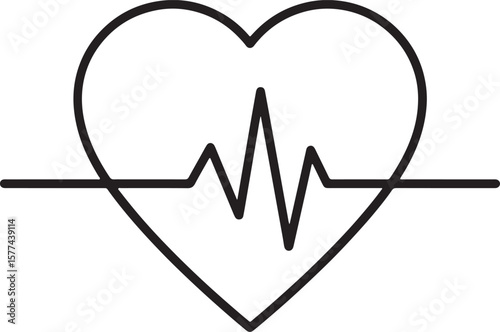 Minimalist heartbeat icon representing cardiovascular health and medical wellness