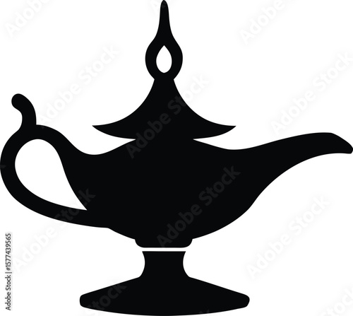Magic lamp genie icon