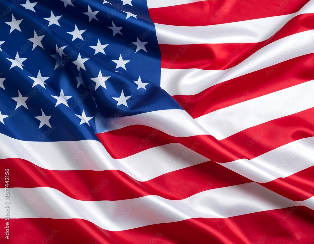 Naklejka premium American flag, flowing fabric