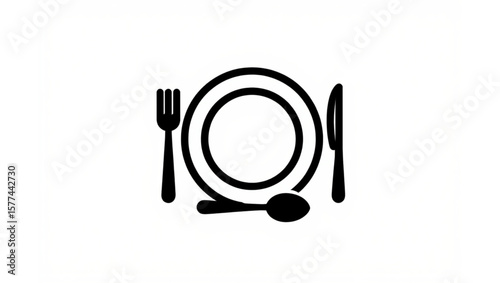 Collection of hand drawn kitchen utensils and chef hat icons on a plain background