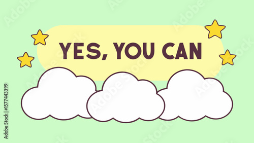 Yes you can quote on green background with clouds