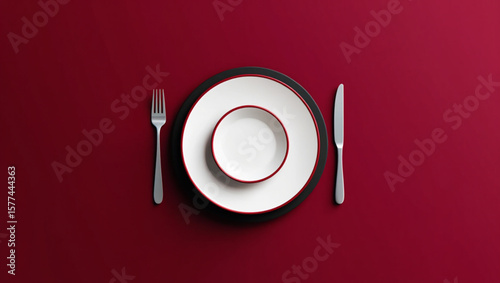 empty plate with fork and knife