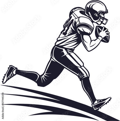 Vector silhouette illustration of a man running, an athlete in action on a treadmill, ready for sport competition