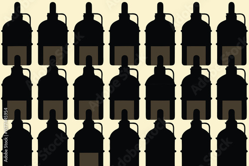 Abstract Illustration of Industrial Brewing Process Silhouetted Vessels