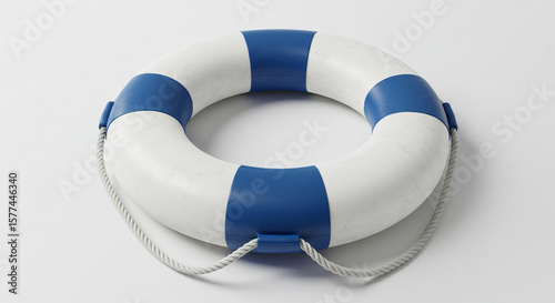Isolated studio shot of a lifebuoy providing essential safety and buoyancy aid.