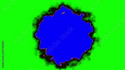 Burning paper transition on green screen and blue screen