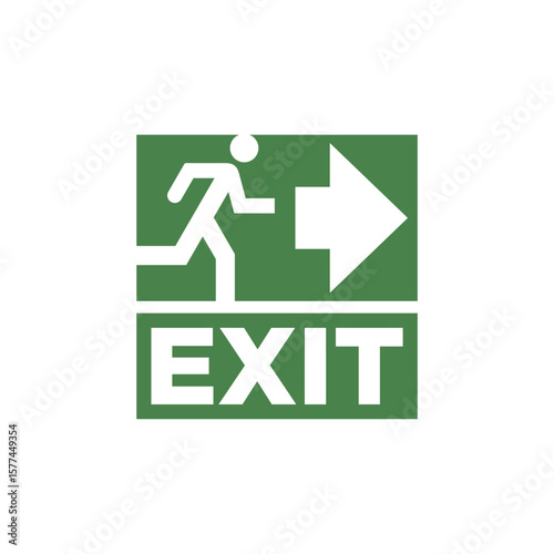 Emergency exit sign vector design template. Green emergency exit sign.