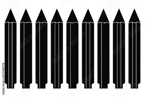 A group of sharp, black and white wooden pencils for drawing and art