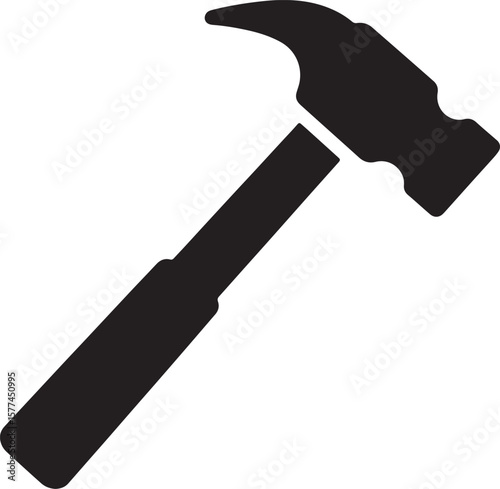 Silhouette illustration of a hammer isolated on a white background perfect for designs