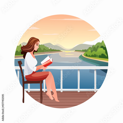 Woman sitting on chair reading a book