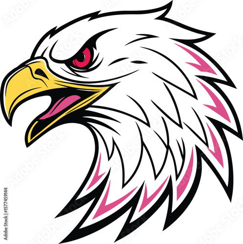 Vector illustration of a wild American eagle head mascot, a symbol of freedom