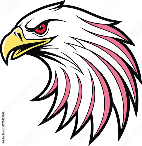 Eagle head vector illustration depicting a wild bird, perfect for a strong logo or tattoo design