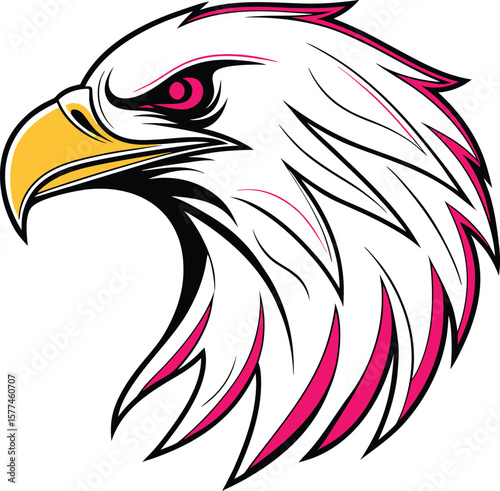 Bald eagle head vector cartoon illustration for a wildlife logo design