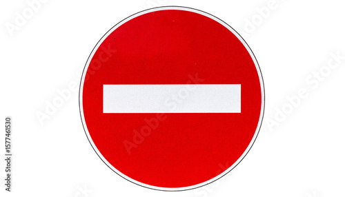 No Entry for All Vehicles Sign, Isolated on Transparent Background, PNG isolated on transparent background.