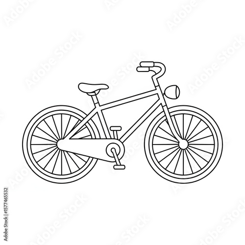 bicycle line art coloring page design