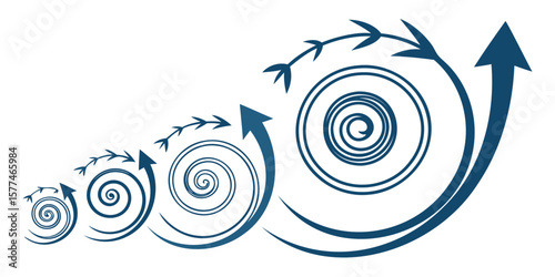 Abstract image showing a curved dark blue shape against a white background on the right side view
