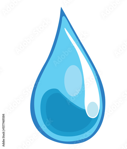 Cute cartoon hand drawn vector water drop clipart.