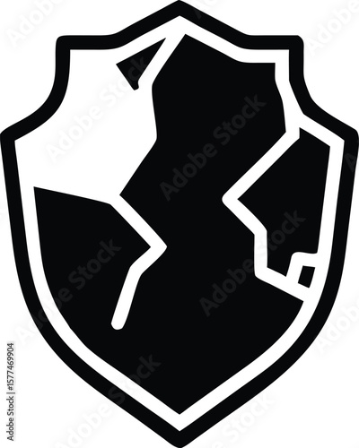 Cracked shield icon symbolizing damage protection