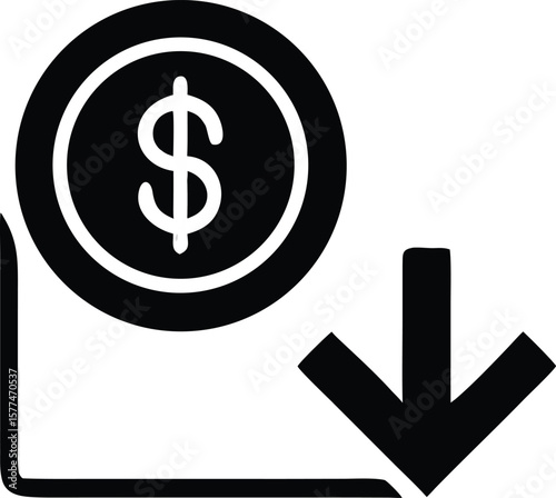 Dollar coin icon download and payment