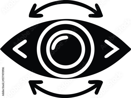 Eye with arrows for direction and vision icon