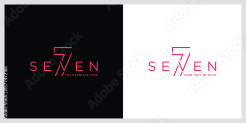 Number Seven Logo Design Template, vector illustration
