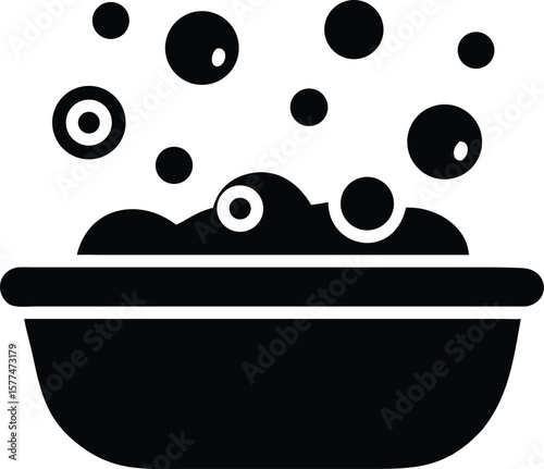 Soapy bubbles and tub icon