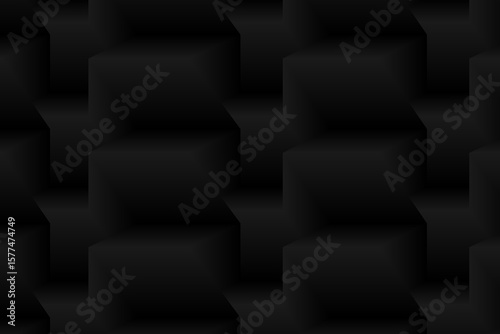 Elite black vector with precise 3D flow and shadows