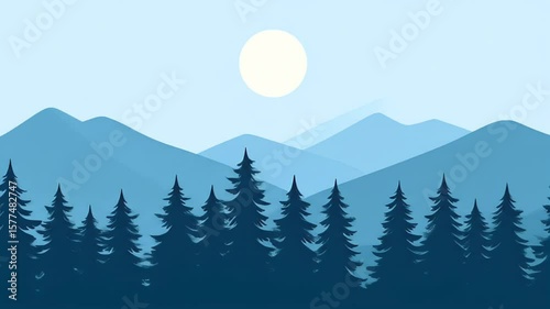 Serene Mountain Forest Landscape Video