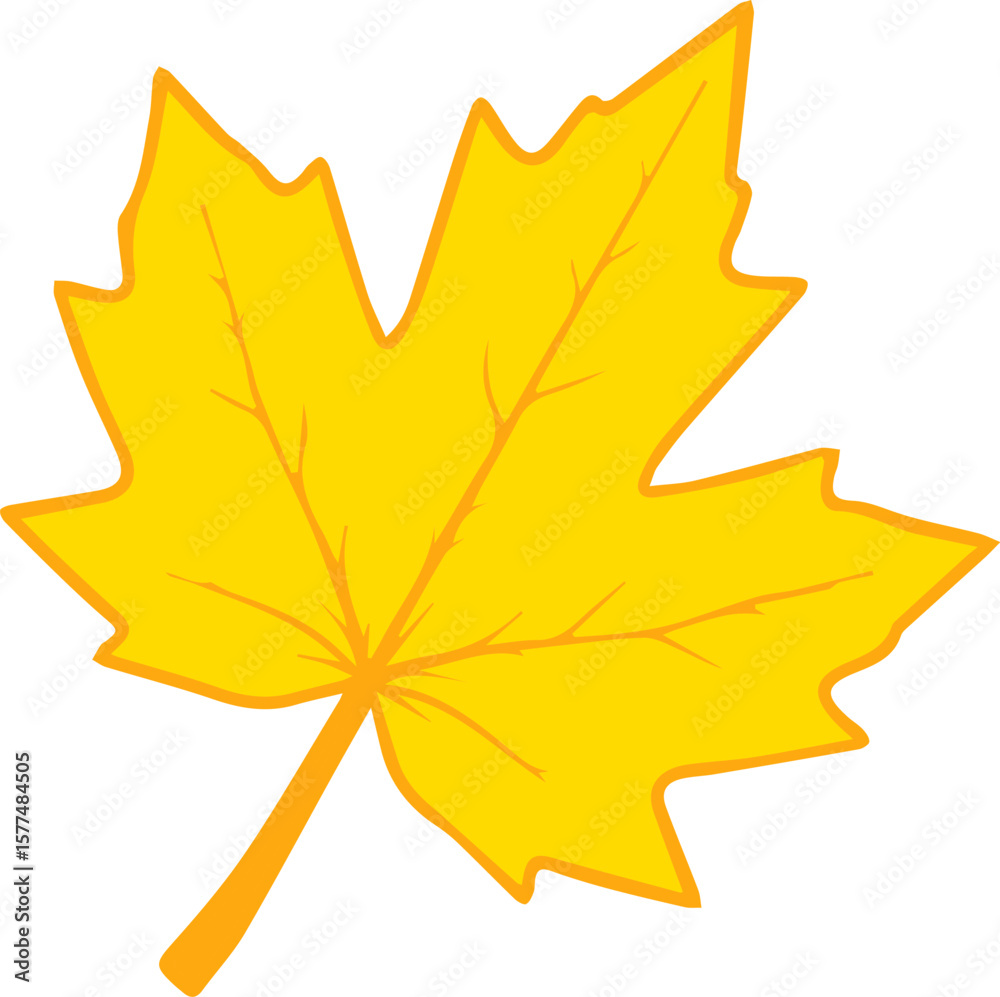 Obraz premium Autumn leaf cartoon