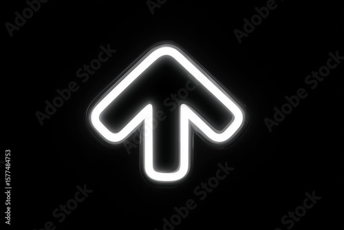 Digital Download or Upload Sticker – Clean Flat Icon with Arrow in White or Neon, Isolated on Black (PNG Style)