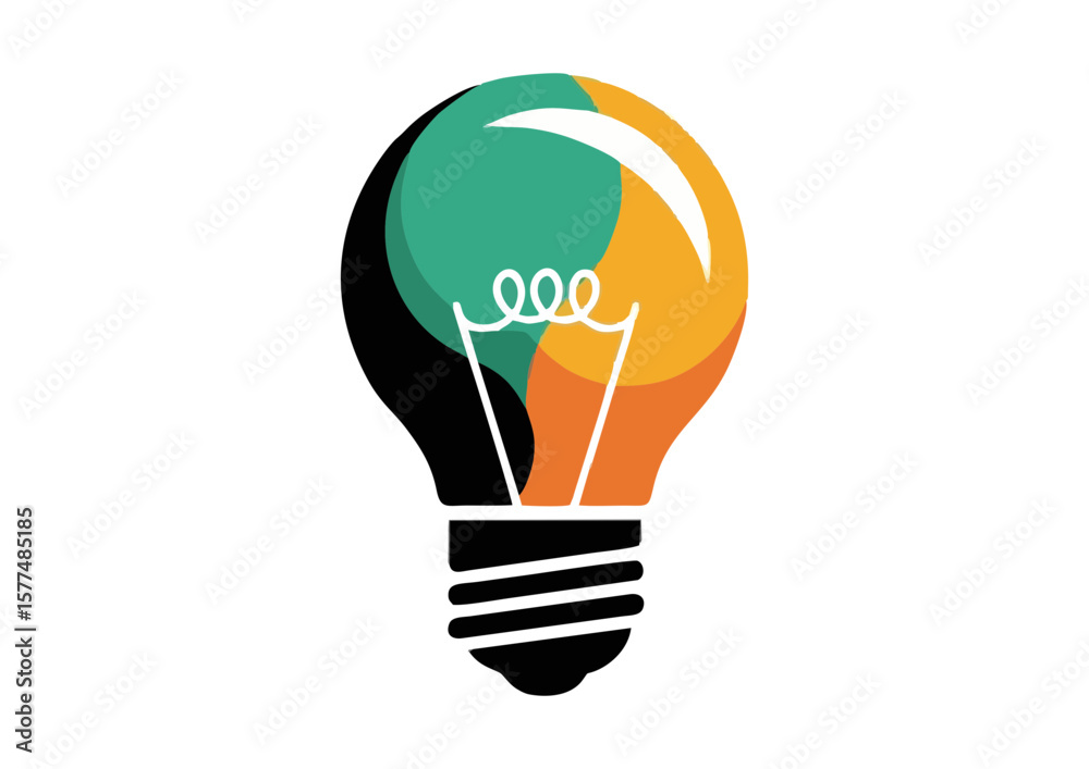 Stylized light bulb illustration Stylized light bulb illustration