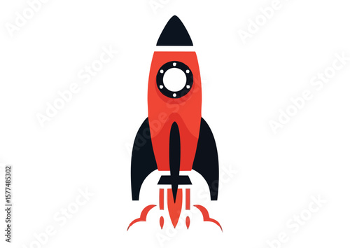 Stylized rocket illustration 