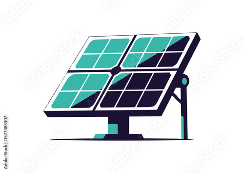 Stylized solar panel illustration 
