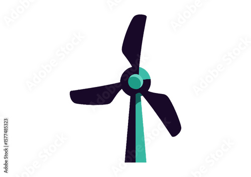 Stylized wind turbine illustration 