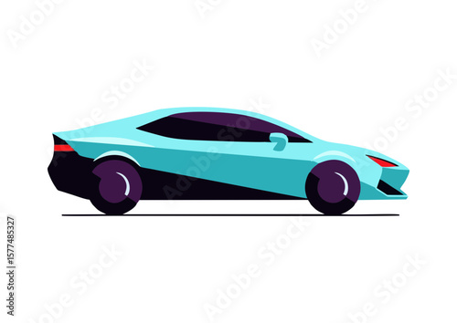 Stylized sports car illustration 