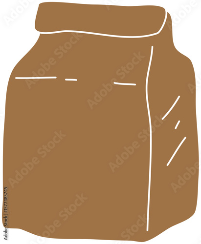 flour bag cooking item hand drawn illustration 