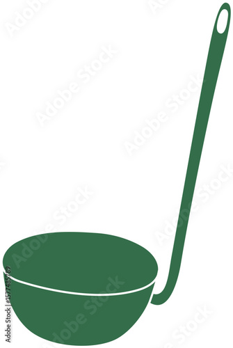 ladle utensil cooking item hand drawn illustration 
