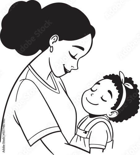 Mother and child sharing a joyful embrace, representing love, connection, and nurturing relationships. Ideal for motherhood graphics, family support campaigns