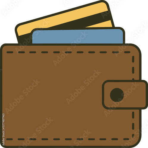 Mens Wallet with Cards Top View Cutout