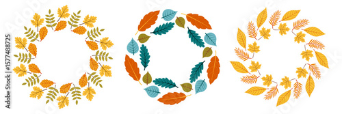 Beautiful autumn leaf wreaths in warm colors enhancing seasonal decor for fall celebrations
