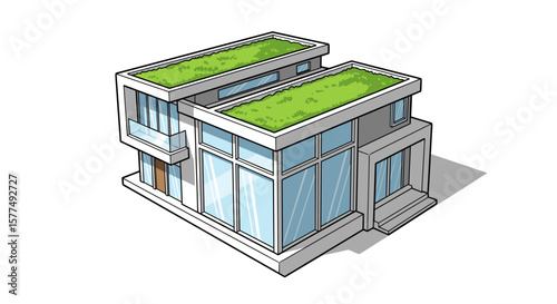 3D model house plan and architectural design for residential building or small home exterior illustration