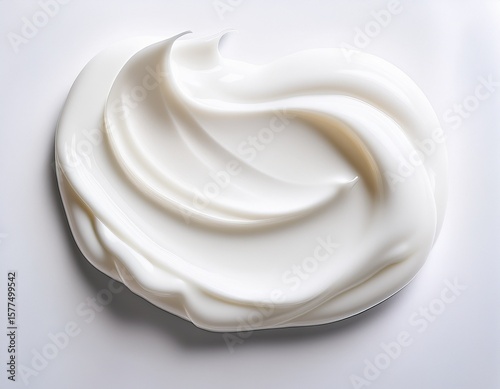 white skincare cream smear on white background smooth cosmetic texture beauty moisturizer sample soft lotion spread body care facial hydration wellness product creamy consistency