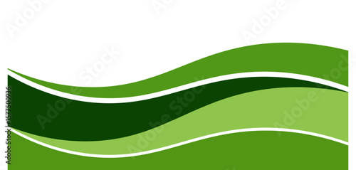 Abstract green wave background, Vector green line background curve element with white space for text and message design, overlapping layers.