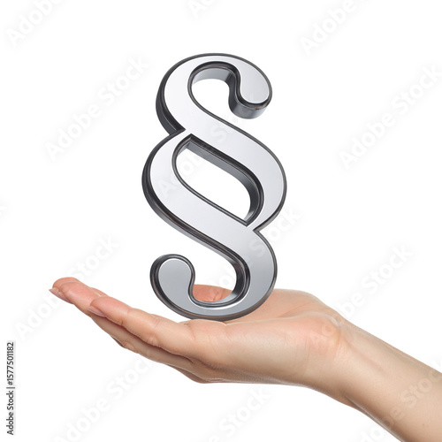 Paragraph symbol held in hand