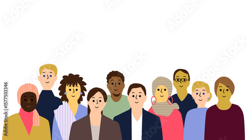 いろんな国の人たち正面10人