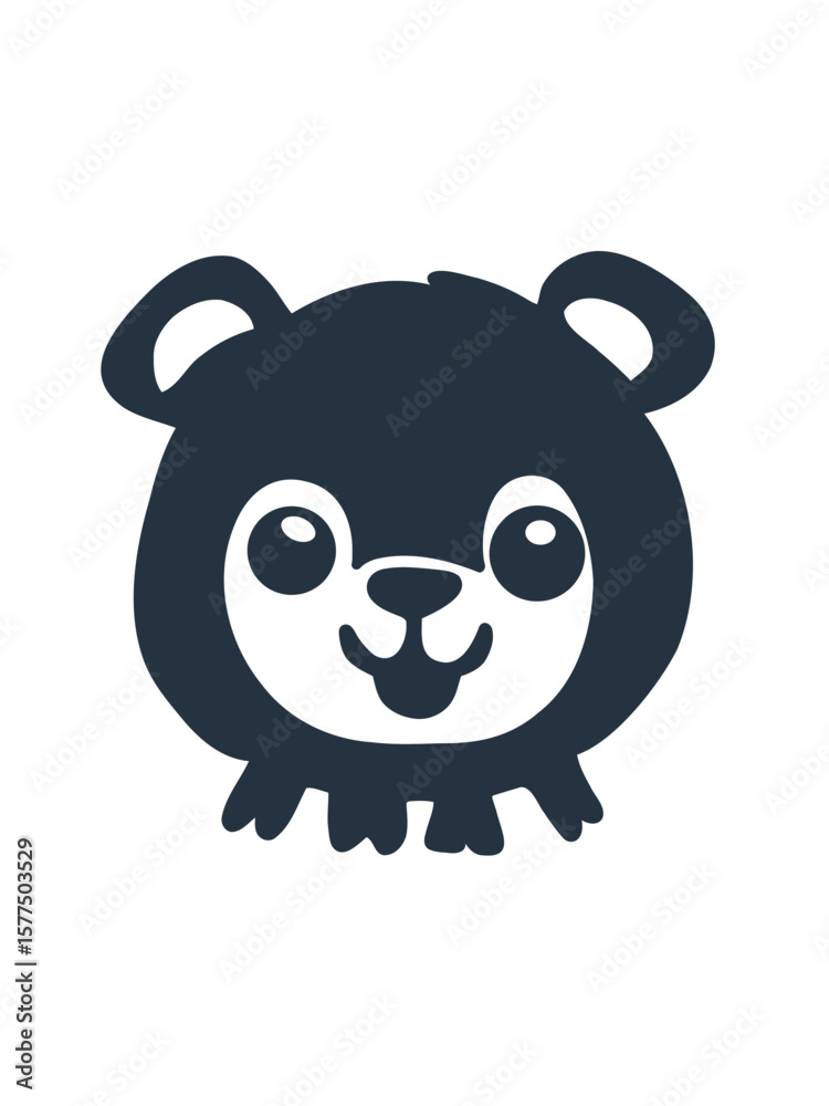 Fototapeta premium vector illustration of a funny animal face for kids