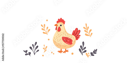 vector illustration of a cute chick in kids cartoon style